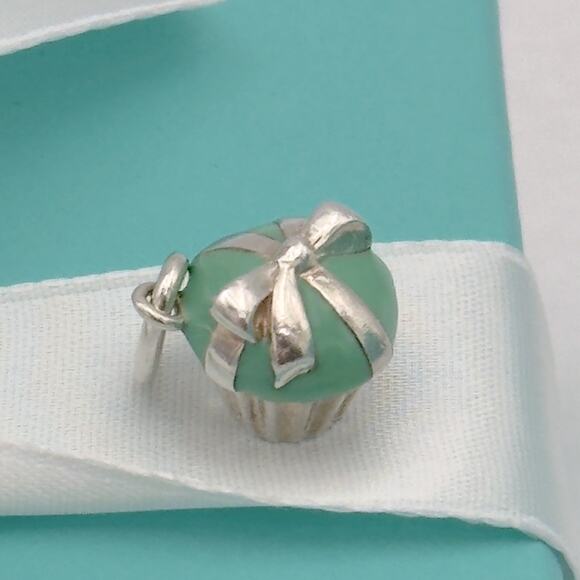 Tiffany & Co. Blue Cupcake PendantCharm Blue Enamel Sterling Silver Gift Pouch - Picture 8 of 11